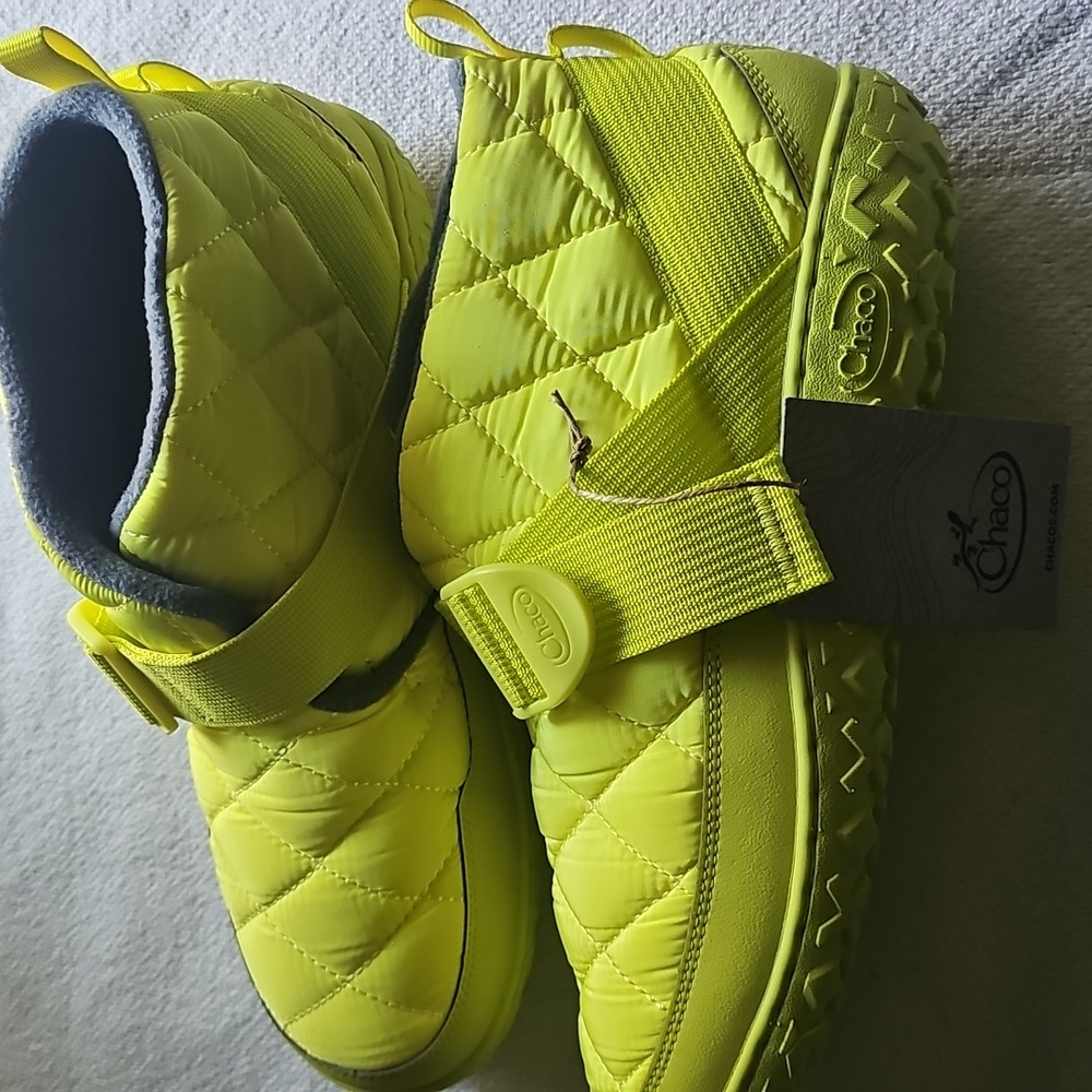 NWT Chaco Ramble Puff Mens 11.5 Hi Viz Green Fleece Lined - Picture 3 of 9